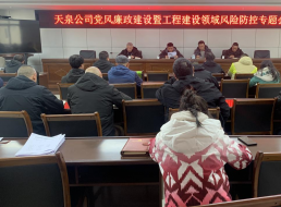 天泉公司召開(kāi)黨風(fēng)廉政建設(shè)暨工程建設(shè)領(lǐng)域風(fēng)險(xiǎn)防控專(zhuān)題會(huì)